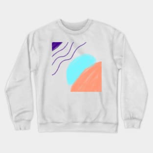 Orange blue watercolor abstract art design Crewneck Sweatshirt